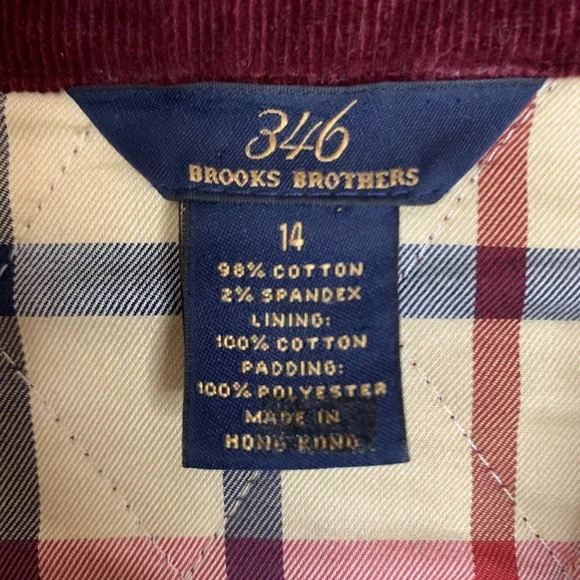 Brooks Brothers 346 Quilted Red Plaid Lined Equestrian Jacket 14 - Picture 5 of 6